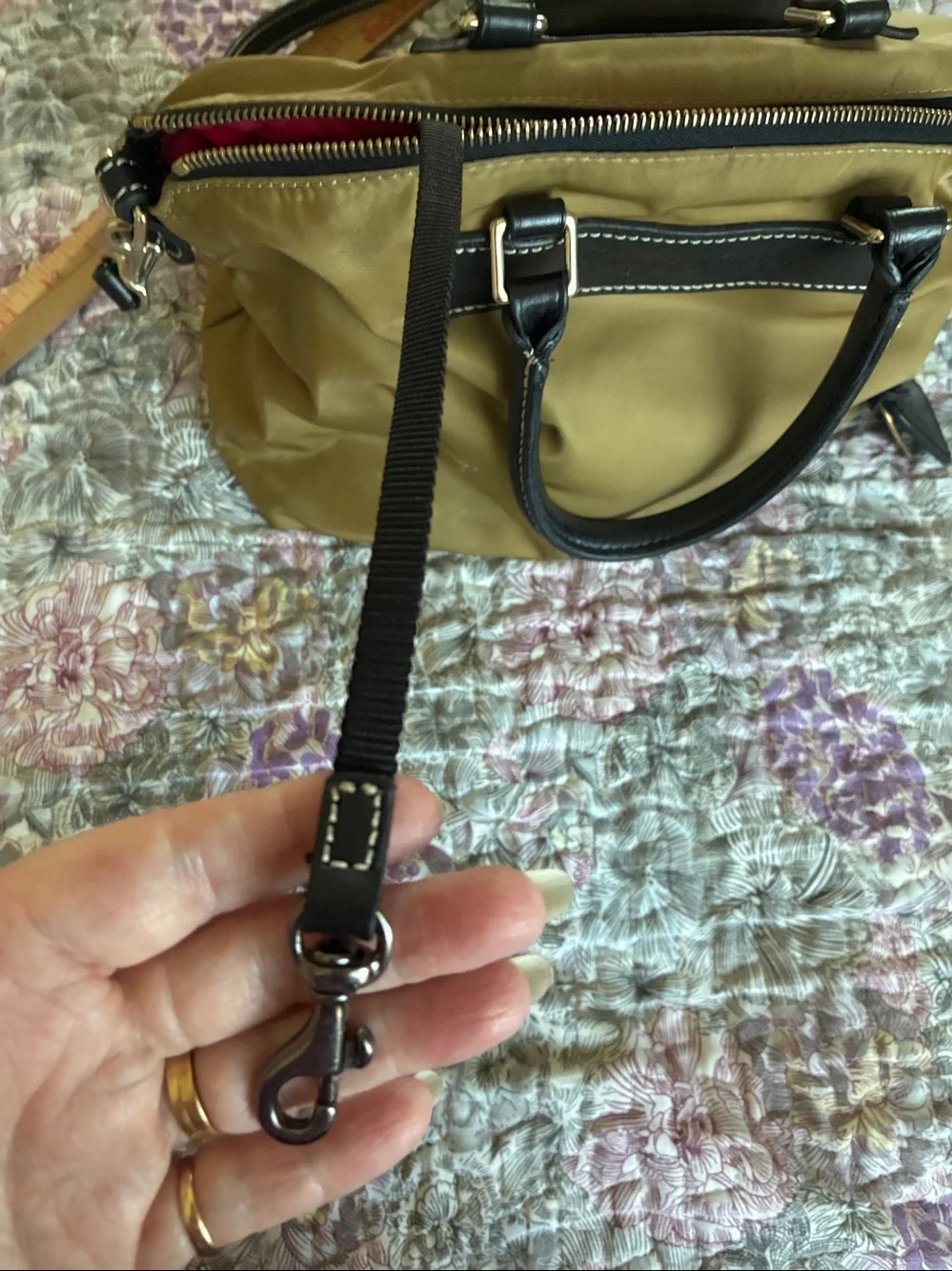 Olive Green Messenger Bag with Black Trim and Adjustable Strap